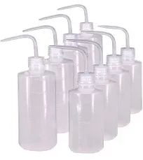 250ml+500ml Plastic Safety Wash Bottle, Plastic Squeeze Bottle Narrow Mouth, 8 Pack (Each Size 4)