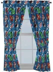 Jay Franco Marvel Avengers Fighting Team 63&#034; Inch Drapes - Beautiful Room Décor