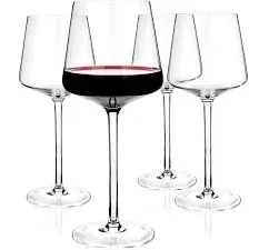 LUXBE - Crystal Wine Glasses 20.5-ounce, Set of 4 - Red or White Wine Large Glasses - Pinot Noir - Burgundy - Bordeaux - 600ml