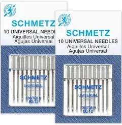 Schmetz Universal Sewing Machine Needles - Size 80/12-3 Cards - 30 Needles