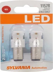 SYLVANIA - 1157 LED Red Mini Bulb - Bright LED Bulb, Ideal for Stop and Tail Lights (Contains 2 Bulbs)