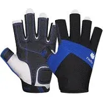 FitsT4 Sports FitsT4 Sailing Gloves 3/4 Finger Padded Palm Mesh Back for Comfort