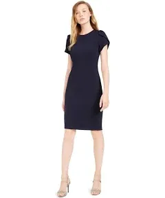 Calvin Klein Women's Tulip-Sleeve Sheath Dress