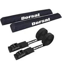 DORSAL Aero Roof Rack Pads with 15 ft Surf Straps - Pack of 4 for Car Surfboard Kayak SUP Long