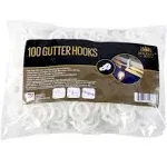 Christmas Light Clips - Pack of 100 Gutter Hooks for Outdoor String Lights and D