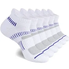 Cooplus Mens Cotton Athletic Ankle Socks Performance Cushioned Breathable Low Cut Tab Sock with Arch Support (6 Pairs)