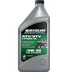 Quicksilver 8M0149407 5W-50 Full Synthetic 4-Stroke ATV/UTV Engine Oil – 1 Qt.