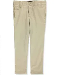 French Toast Girls' Stretch Twill Skinny Uniform Pants - Khaki, 4