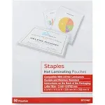 Staples 677045 3 Mil Thermal Laminating Pouches Letter Size 50 Pack