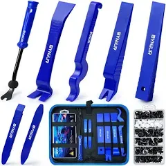 BYNIIUR Trim Removal Tool, Car Panel Door Audio Trim Tool Kit, Fastener Remover Clip Removal Tool, Push Pins Clip Removal Tool Set Car Door Panel Dashboard Repair Kit, Blue