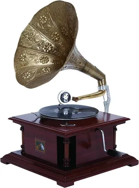 Benzara Wood Metal Gramophone