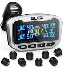 GUTA RV Tire Pressure Monitoring System, Trailer TPMS, 4 Sensors, 6 Alert Mod...