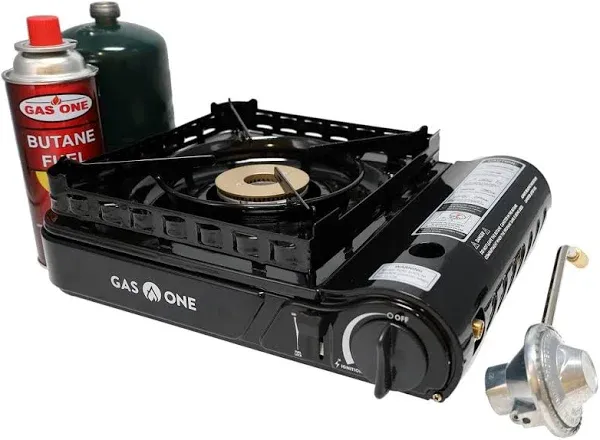 Gas One Dual Fuel Portable Stove 15,000Btu With Brass Burner