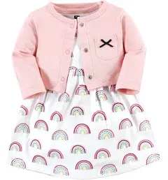 Hudson Baby Girls' Cotton Dress and Cardigan Set