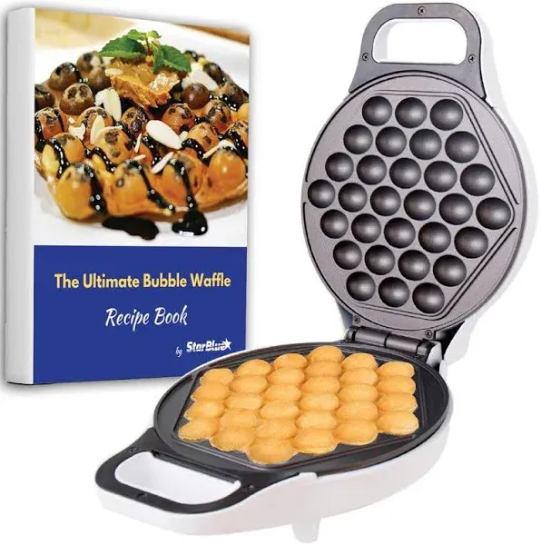 Bubble Waffle Machine - 180° Flip &amp; Non-Slipping Design + Bonus Recipe Book