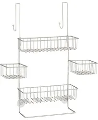 mDesign Steel Bathroom Shower Caddy Hanging Rack Storage Organizer