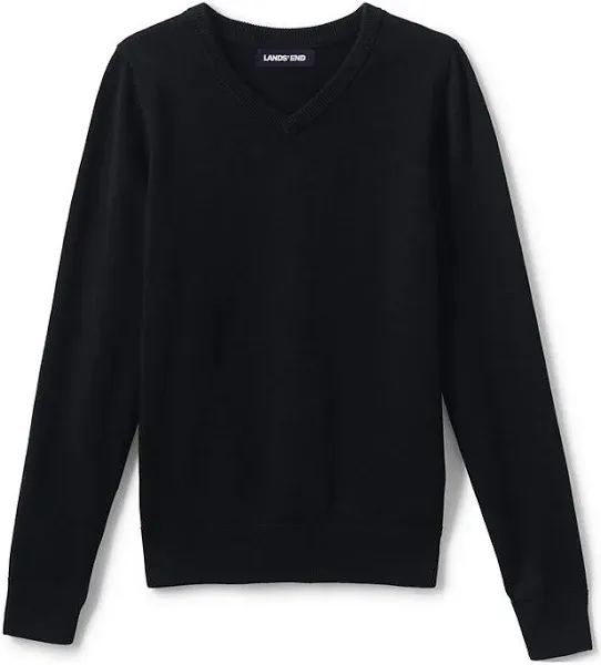 Lands' End Boys' Fine Gauge V-Neck Sweater