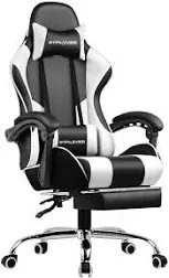 Gaming Chair with Footrest and Lumbar Support