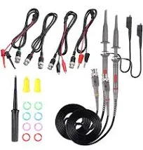 ievei Universal Oscilloscope Probe Kit 100MHz Oscilloscope Clip Probes with BNC to Minigrabber Test Lead Kit