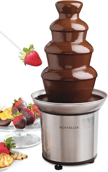 Nostalgia 4-Tier 2lb Stainless Steel Chocolate Fondue Fountain