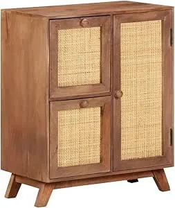 Storage Cabinets Home Organizer Sideboard 23.6 "x13.8 x29.5 Solid Mango Wood Suitable for Foyer or Living Room