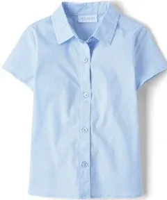 The Children'S Place Girls Short Sleeve Poplin Button Down Shirt