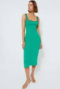 STAUD Paityn Sleeveless Fitted Midi Sweater Dress