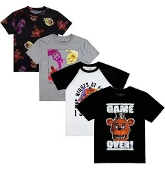 Bioworld Five Nights at Freddy's Game Over Crew Neck Short Sleeve 4-Pack