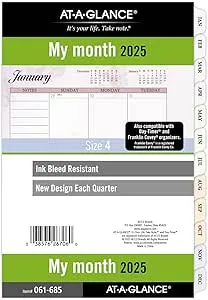 2025 At-a-glance Monthly Planner Refill, Desk size, January to December