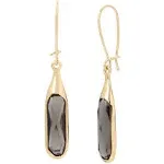 Robert Lee Morris Faceted Stone Long Drop Goldtone Earrings - Black