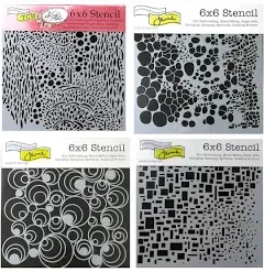 CRAFTERS WORKSHOP 4 Mixed Media Stencils Set | for Arts, Card Making, 