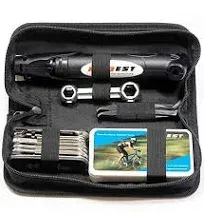 Bike Repair Bag &amp; Bicycle Tire Pump Puncture Repair Kit Maintain Camping Travel