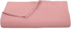 ROYALE LINENS 300 Thread Count 100% Long Staple Combed Cotton Flat Sheet - Super Soft - Top Sheet - Queen Flat Sheet Sold Separately - Breathable, Cool & Crisp Percale Flat Sheet Only (Queen, Pink)