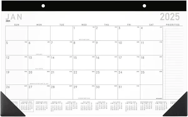 AT-A-GLANCE Contemporary Monthly Desk Pad Calendar