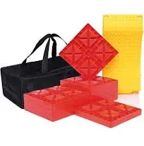 Homeon Wheels Camper Leveling Blocks, One Top Tire Saver Ramp and 9 Pack Interlo