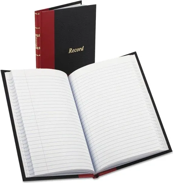 Boorum & Pease Record/Account Book Black/Red Cover