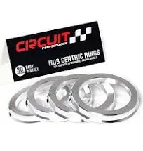 Circuit Performance 73.1mm OD to 67.1mm ID Silver Aluminum Hub Centric Rings 