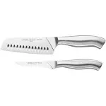 Chicago Cutlery Insignia Steel 2-Piece Knife Set With Guided Grip, Stainless Steel Blades and Handles For Home Kitchen and Professional Use