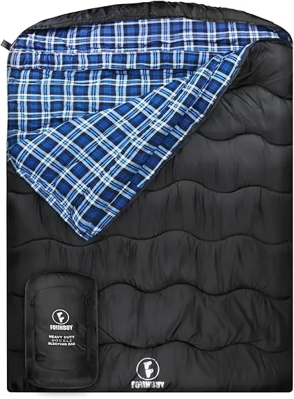 FORINBUY Winter Cotton Flannel Double Sleeping Bag