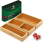 Royal Craft Wood Luxury Bamboo Caddy Drawer Organizer Storage Box Bin Set for Kitchen Bathroom Office Desk Makeup Jewelry 3