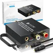 eSynic Professional Optical to RCA Converter 192KHz Digital to Analog Audio Conv