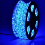 50ft 360 LED Waterproof Rope Lights,110V Connectable Indoor Outdoor Blue Rope Lights for Deck, Patio, Pool, Camping, Bedroom Decor, Landscape