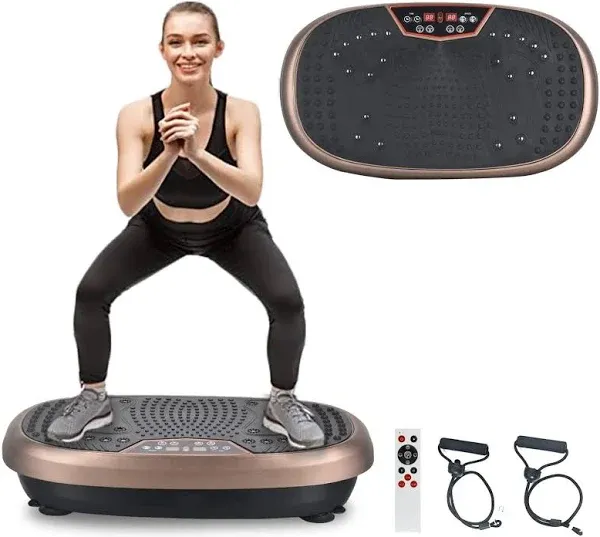 EILISON Fitpro Vibration Plate Exercise Machine Whole Body Workout Vibration Platform w/Loop Bands