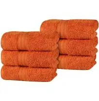 Superior Combed Cotton Plush Solid Hand Towels Set of 6