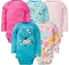 Gerber Baby Girls' 5-Pack Long-Sleeve Onesies Bodysuit