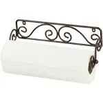 Home Basics Scroll Collection Steel Wall Mounted Paper Towel Holder, Bronze