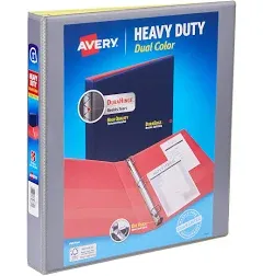 Avery&reg; 3-Ring Dual Color Heavy-Duty View Binder, 1&quot; Slant Rings, 49% Recycled, Pool Blue/Lavender