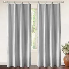 DriftAway Thermal Insulated 100 Percent Darkening Blackout Curtain Liner 2 Panels Each Liner Size 40 Inch by 58 Inch Rings Included Off White Panel