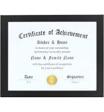 ELSKER&amp;HOME 8.5X11 Certificate Frame - Classic Black Color Frame - Displays Dipl