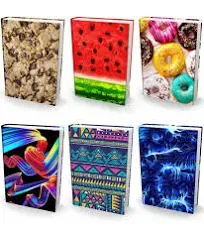 Book Sox Stretchable Book Cover: 6 Print Value Pack. Fits Most Hardcover Textbooks up to 9 x 11. Adhesive-Free, Nylon Fabric School Book Protector Easy to Put On Jacket wash Re-use (Ultra Print)